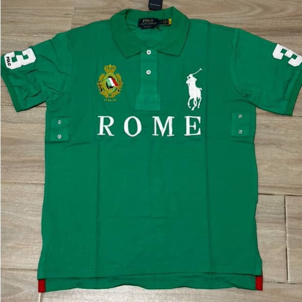 Ralph Lauren Green Polo with Embroidered Crest